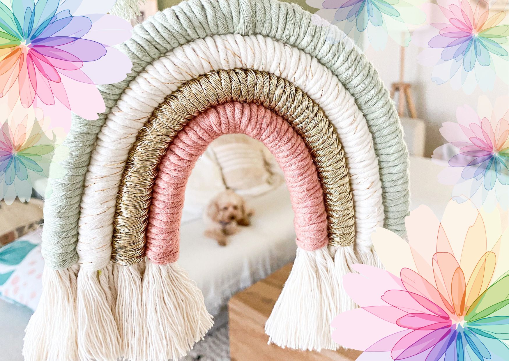 Jarná dúha z makramé